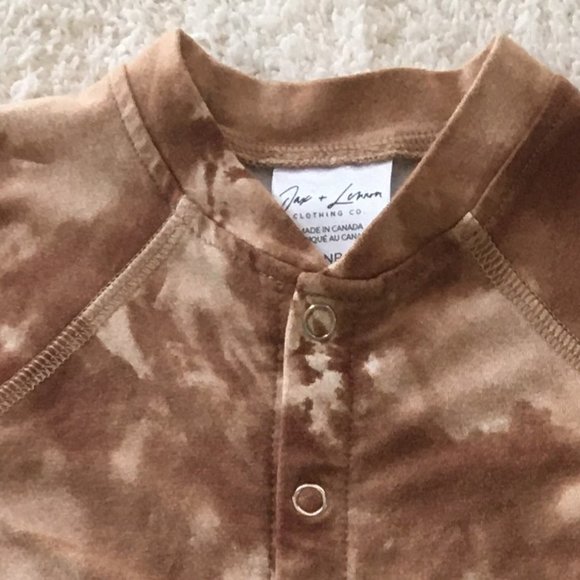 Jax & Lennon brown stonewash long sleeve romper - Picture 2 of 2